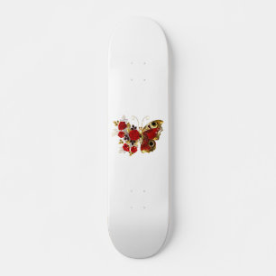Skate Borboleta de flor vermelha com rosas vermelhas