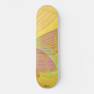 Skate Borboleta Dourada Chic Amarelo