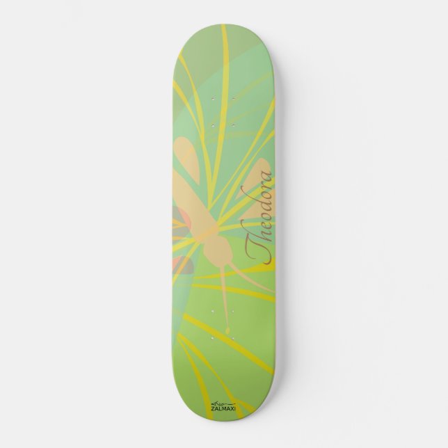 Skate Borboleta Dourada Chic Amarelo (Frente)