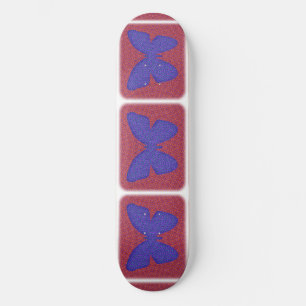 Skate Borboleta Roxa e Vermelha