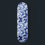 Skate Borboletas Aquarela Azul Indigo<br><div class="desc">Pintura de borboletas de cor azul-indigo e branca.</div>