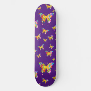 SKATE BORBOLETAS COLORIDAS ABSTRATO