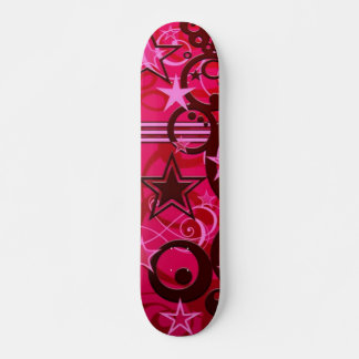 Skate Bordo-de-galos e estrelas vermelhos