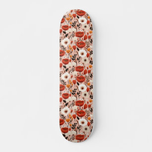 Skate Botânico Boho Queda Flores Selvagens Padrão de Pra