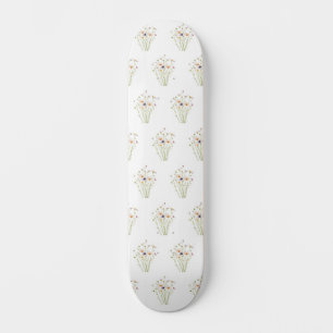 Skate Bouquet de aquarela de flores silvestres