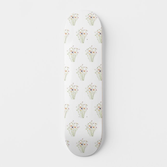 Skate Bouquet de aquarela de flores silvestres (Frente)