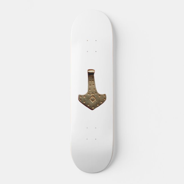 skate branco de martelo Dourado Thor (Frente)