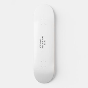 Skate Branco Personalizado – Seu Logotipo e Texto Aqui