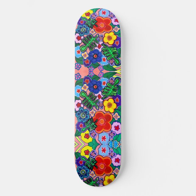 Skate Bright Abstrato Flower Art (Frente)