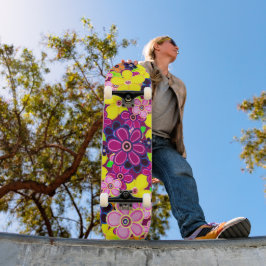 Skate Bright Abstrato Flower Art