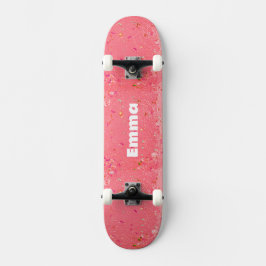 Skate Brilhante Colorida Girly Sparkle com Nome para ado