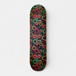 Skate Brilhante Colorido Floral Retro Feminino Moderno