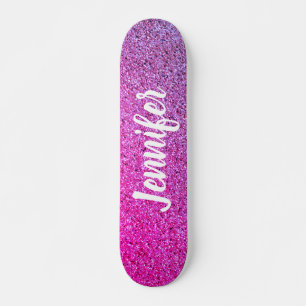 Skate Brilhante de Mão Roxa Rosa Quente - Personalizado