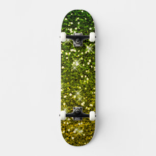 Skate Brilhantes Dourados Verdes Escuros