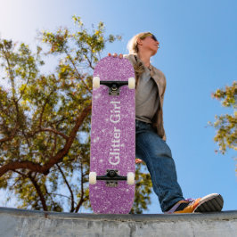 Skate Brilho Rosa Rosa Menina Mostrar Seus Glamours Faís