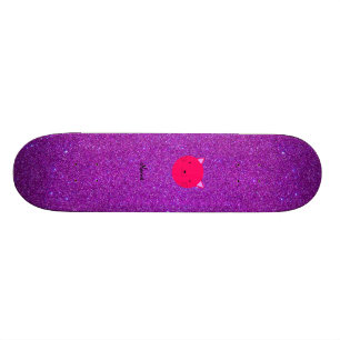 Skate Brilho roxo personalizado da cara cor-de-rosa