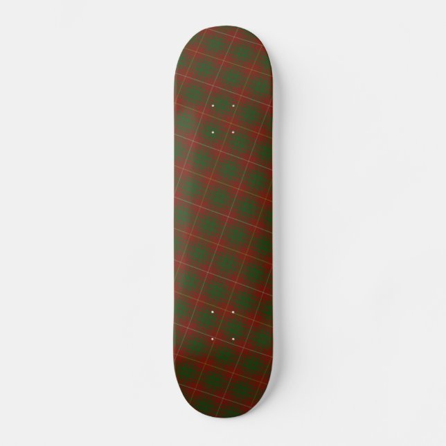 Skate Bruce Clan tartan - Verdes vermelhos (Frente)