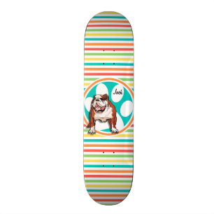 Skate Buldogue; Bright Rainbow Stripes