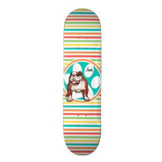 Skate Buldogue; Bright Rainbow Stripes
