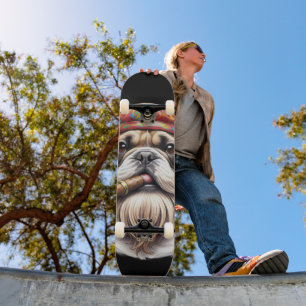 Skate Bulldogue Francês French Bulldog Hippie