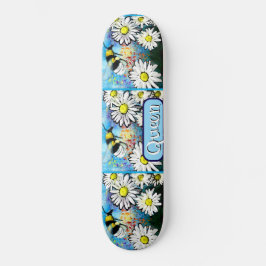 Skate Bumble Bee Whimsical em Daisies Personalizado