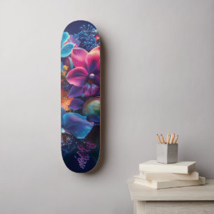 Skate Buquê Floral Vibrante com Flores de Neon