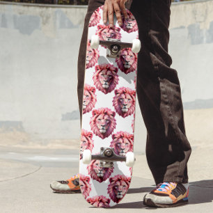 Skate Cabeça de Leão Rosa Design de Padrão de Animal Bra