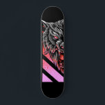 Skate Cabeça de Lobo Rosa<br><div class="desc">Este design pode ser personalizado escolhendo a opção personalizar para adicionar texto ou fazer outras alterações. Se este produto tiver a opção de transferir o design para outro item, certifique-se de ajustar o design para o ajustado, se necessário. Entre em contato comigo em colorflowcreations@gmail.com se desejar usar este design em...</div>