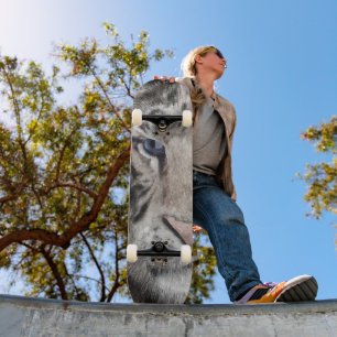 Skate Cabeça de Tigre Branco Estética da Vida Selvagem