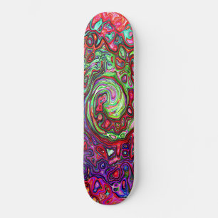 Skate Cabeça Vermelha De Água Abstrato Retro Líquido