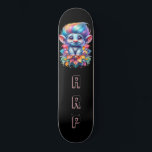 Skate *~* Cabelo Troll Arco-Íris AP89 Neon Inicial<br><div class="desc">(Pesquise o código AP89 para itens de Troll e AP88 para itens de tema medieval ) Transferência fácil para outros produtos Zazzle. Skateboard de fundo BLACK. O brilhante e feliz Neon Rainbow colorido apenas pop as imagens e LETRAS do TROLL. Personalize / Personalize suas INICIAIS / MONOGRAM. Cuta engraçada e...</div>