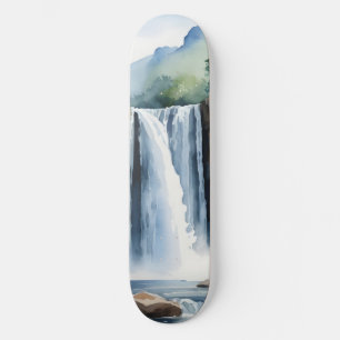 Skate Cachoeira pintada à aquarela