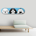 Skate Cachorro de Cartoon Gelado Design<br><div class="desc">Mostre seu amor por cachorros e pela cultura do skate com este adorável baralho rosa, apresentando uma trio divertida de filhotes de desenho animado! A design divertida e minimalista torna-a perfeita para amantes de cães, marinheiros de estimação e skatistas que querem um conselho único e atraente. As ilustrações ousadas de...</div>