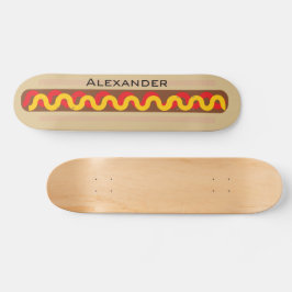 Skate Cachorro Quente Comida Colorida Nome Personalizado