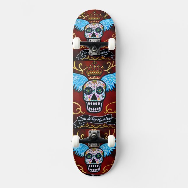 Skate Calaveras de Diâmetro de los Muertos Voar (Frente)