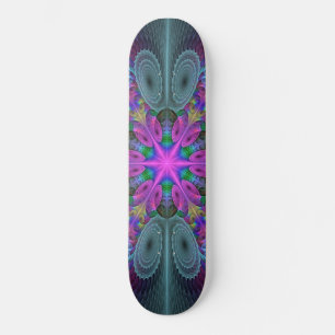Skate Caleidoscópio de Arte Fractal de Greve Colorida Ma