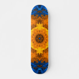 Skate Caleidoscópio Psicodélico Flor Amarelo e Azul