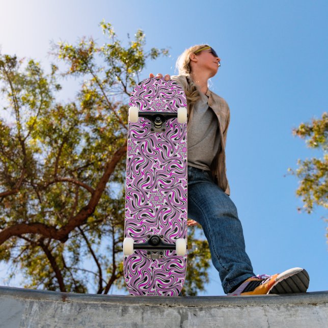 Skate Caleidoscópio Rosa e Preto (Ao ar livre 1)
