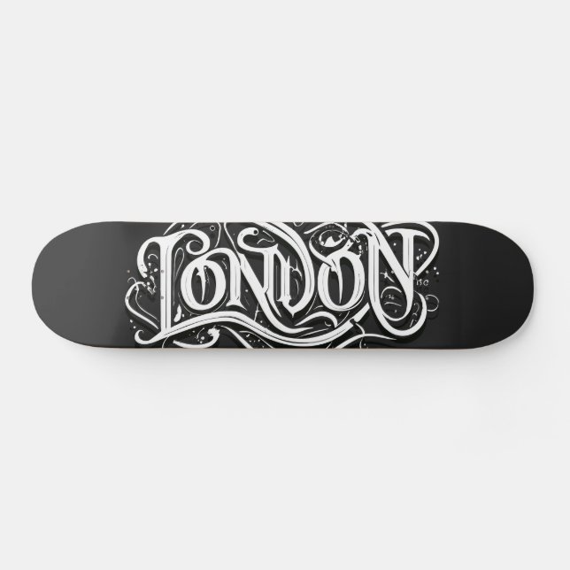 Skate Caligrafia de Metal Pesado de Londres - Metalhead  (Horz)