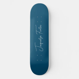 Skate Caligrafia Minimalista Plana Azul Oceânica Elegant