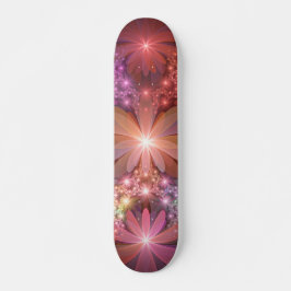 Skate Cama De Flores Arte Fractal Abstrato brilhante Col