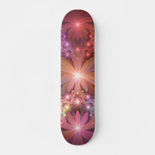 Skate Cama De Flores Arte Fractal Abstrato brilhante Col
