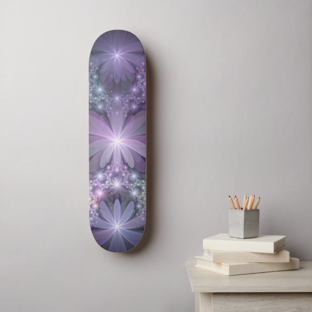 Skate Cama de Flores Trendy Shiny Abstrato Arte Fractal (Arte de parede)