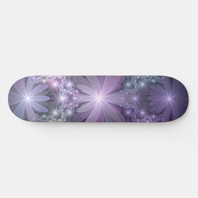 Skate Cama de Flores Trendy Shiny Abstrato Arte Fractal (Horz)