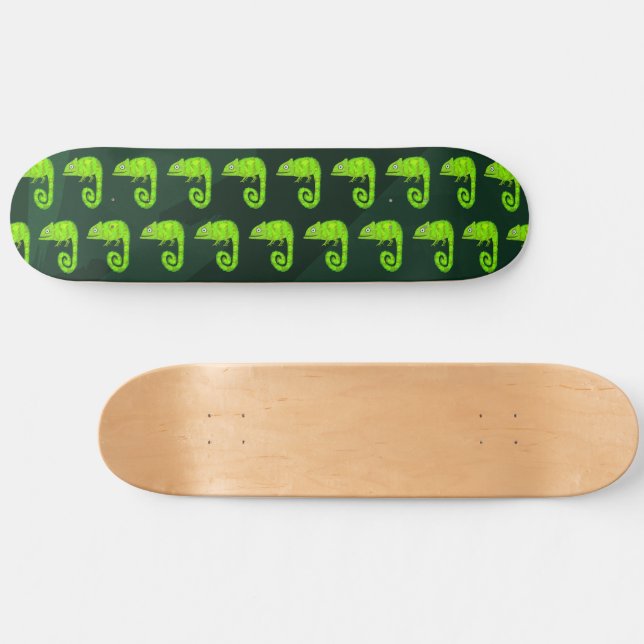 Skate Camaleão verde fofo (Horz)
