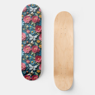 Skate Camellias, Esqueça-Me-Nots, Borboletas E Abelhas