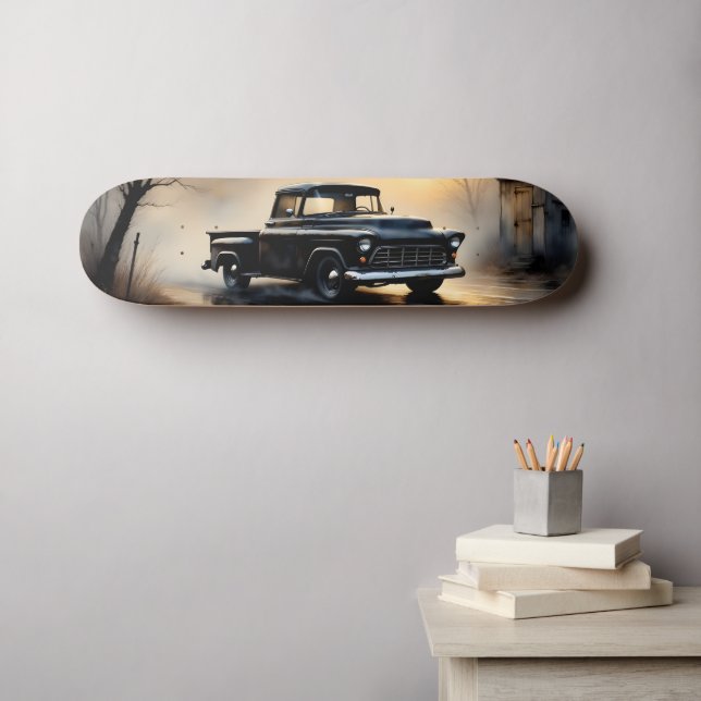 Skate Caminhão Antigo Clássico Preto 1957 (Arte de parede (Horz))
