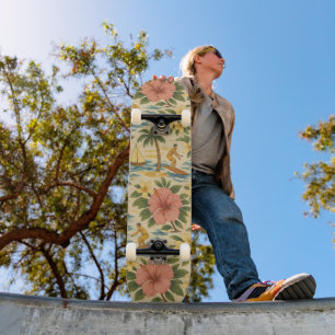 Skate Camisa havaiana estampada de meados do século XX d