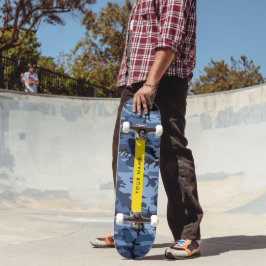 Skate Camuflagem Azul Marinho Personalize seu nome