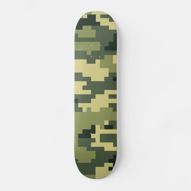 Skate Camuflagem Digital Woodland de 8 Bits / Camo (Frente)